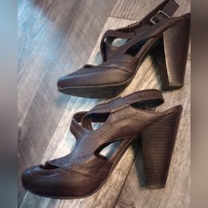 Worthington Women's Size 8 Brown Faux Leather Heels